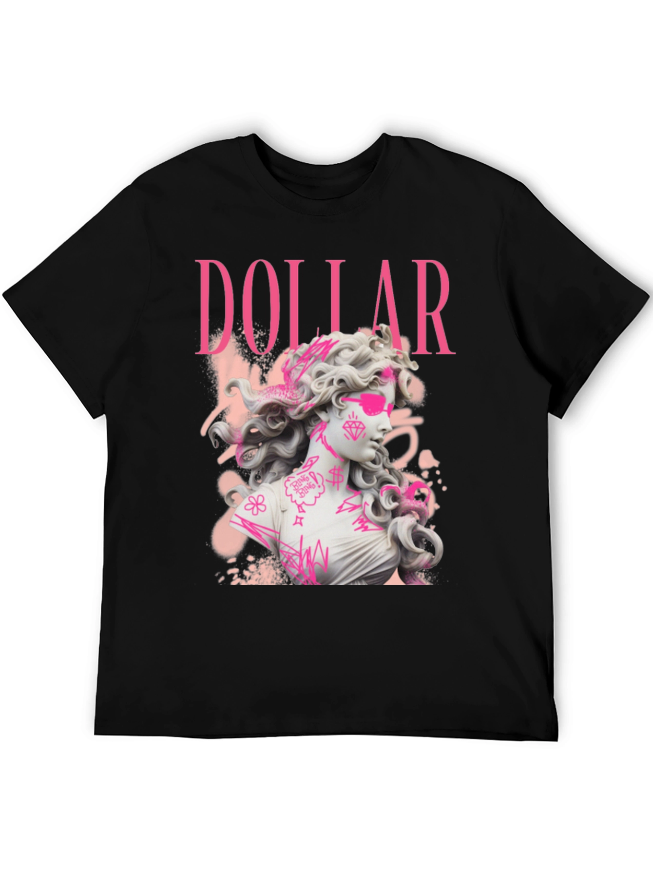 Dollar Statue Graphic Tee - Stylish Black T-Shirt