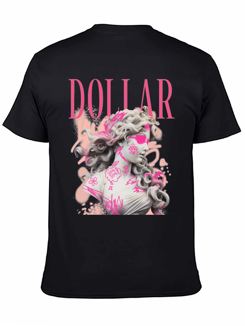 Dollar Statue Graphic Tee - Stylish Black T-Shirt