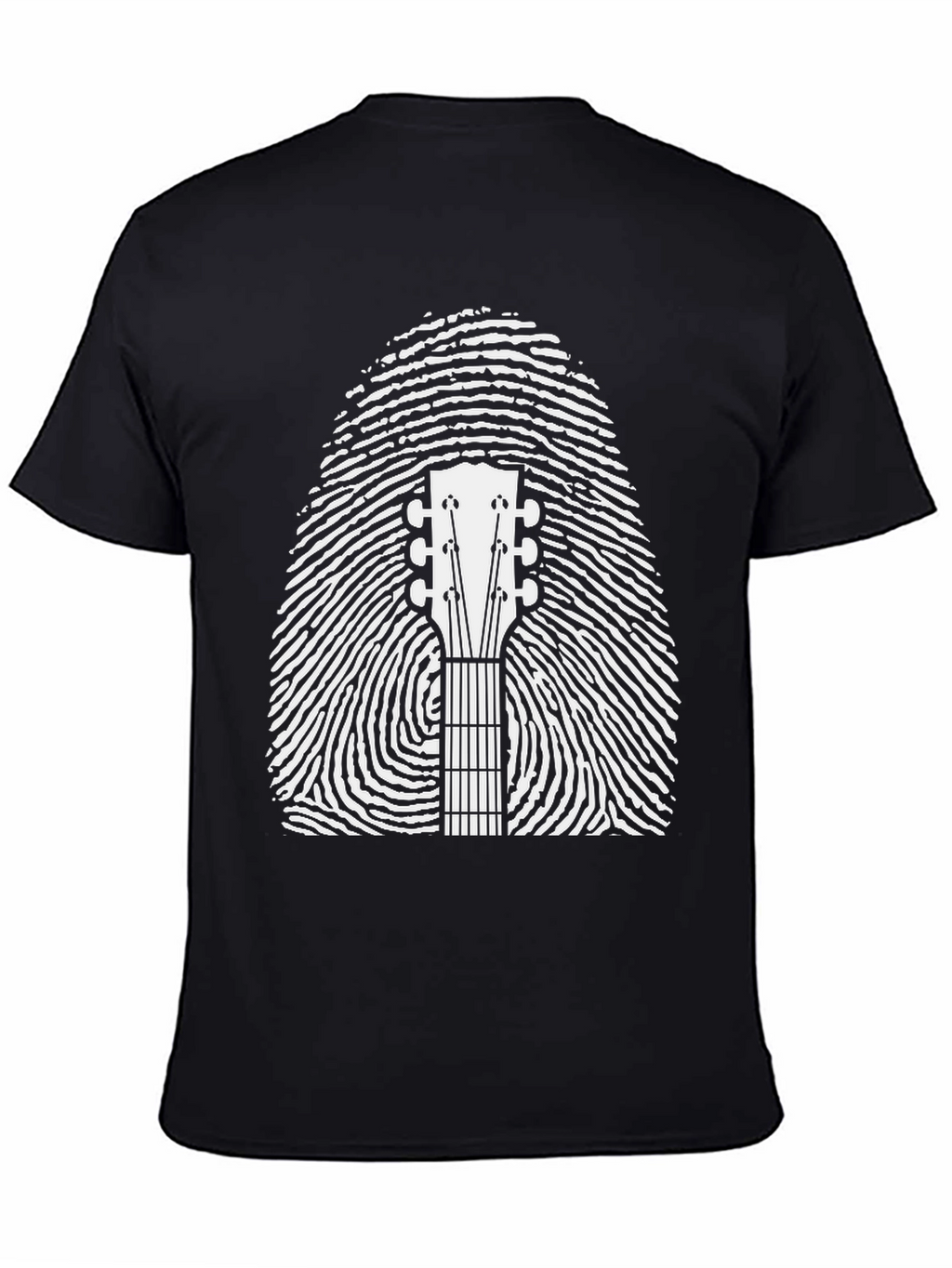 Guitar Fingerprint Graphic Tee - Black