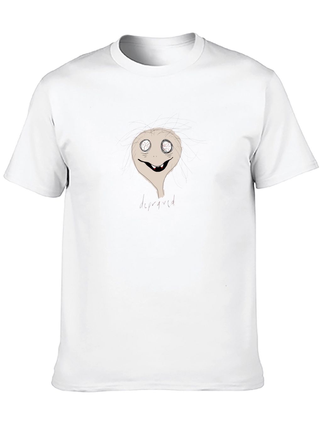 Mens Black T-Shirt with Cartoon Character Graphic