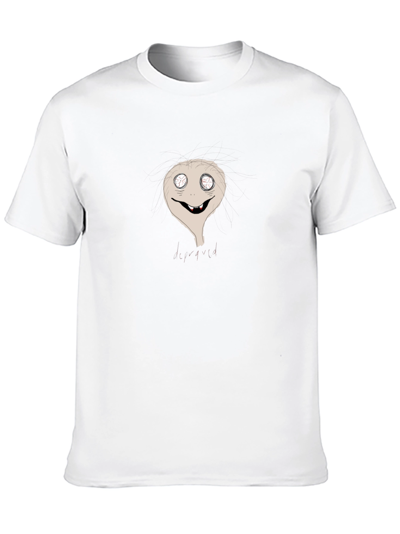 Mens Black T-Shirt with Cartoon Character Graphic