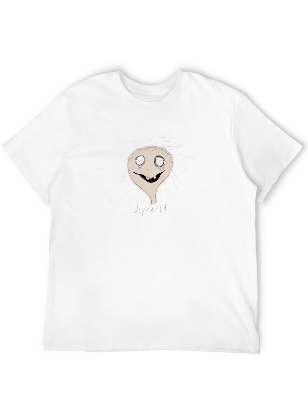 Mens Black T-Shirt with Cartoon Character Graphic
