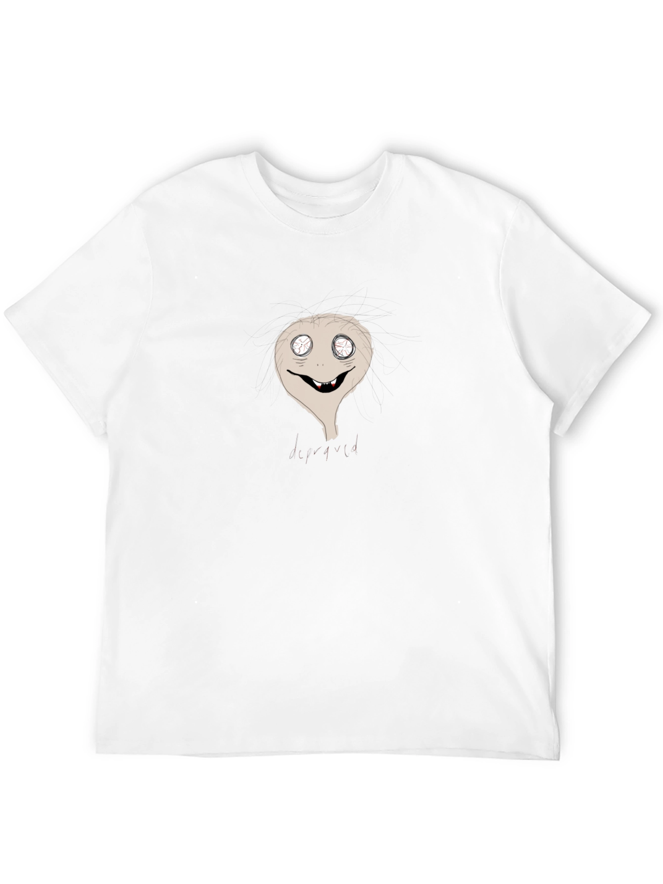 Mens Black T-Shirt with Cartoon Character Graphic