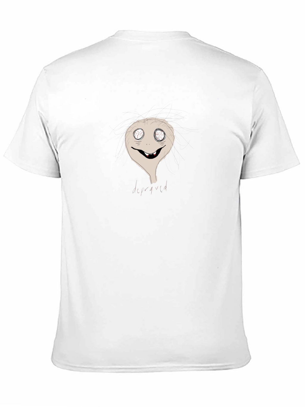 Mens Black T-Shirt with Cartoon Character Graphic