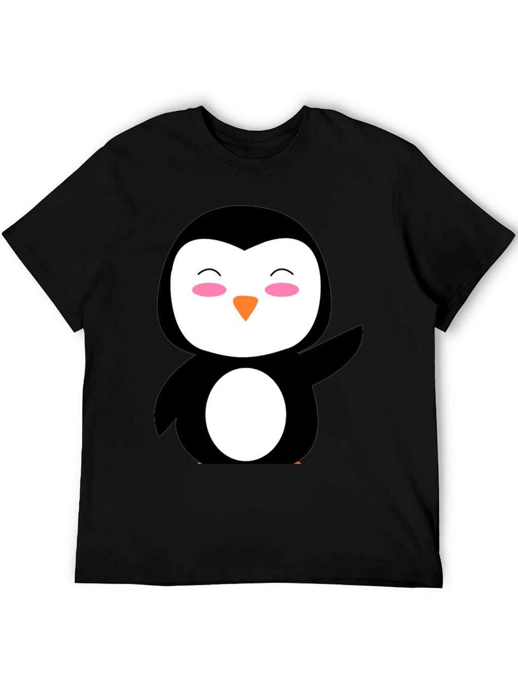 Cute Penguin Graphic Black T-Shirt