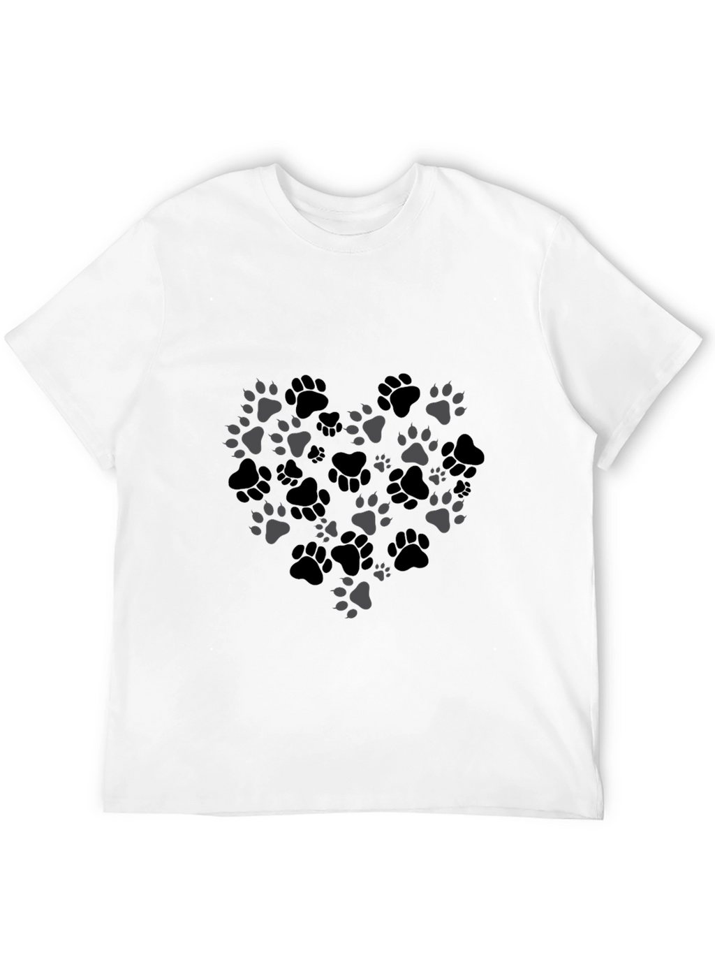 Paw Print Heart T-Shirt - Black Graphic Tee
