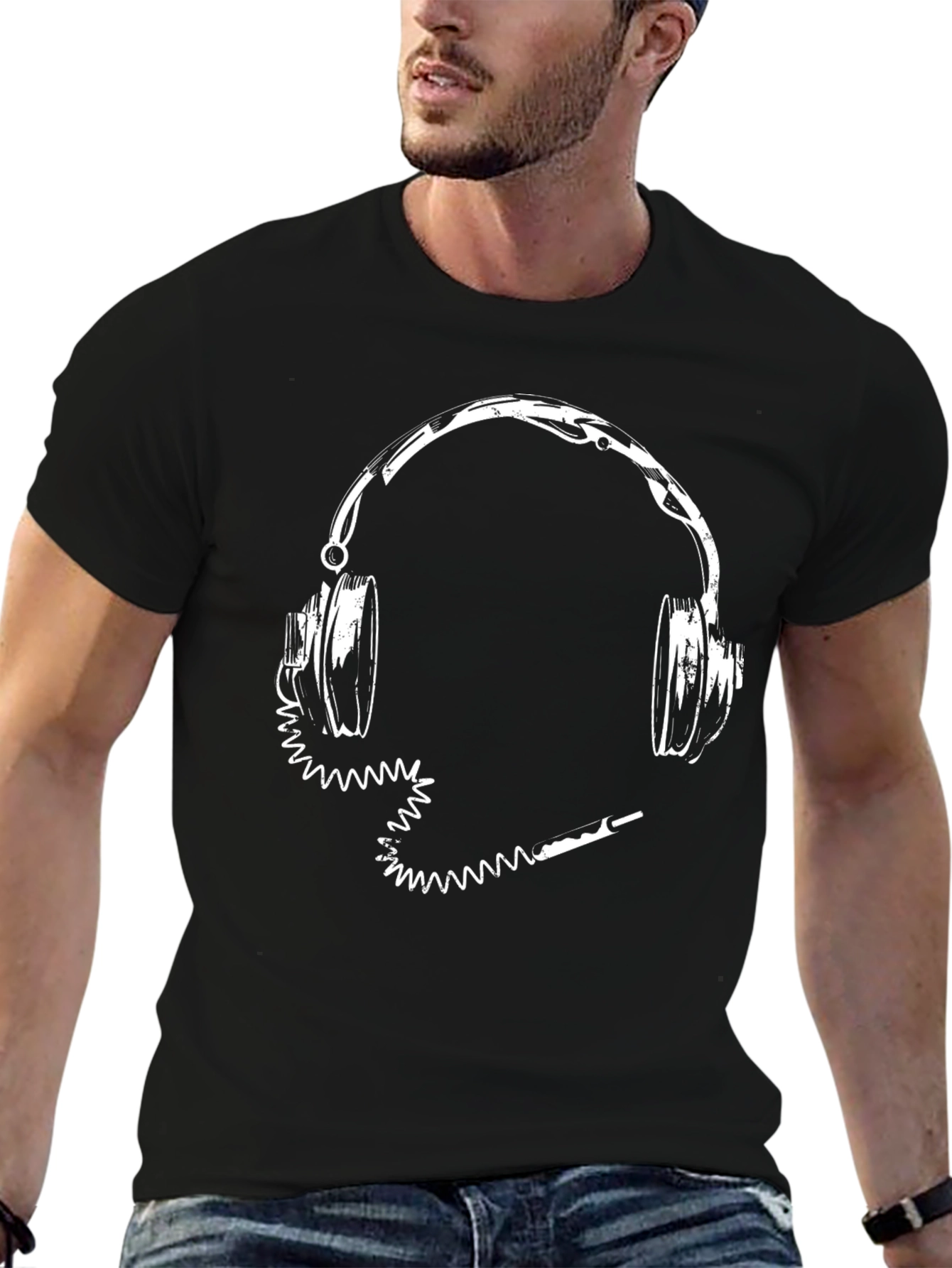 Headphones Graphic Tee - Music Lovers Shirt
