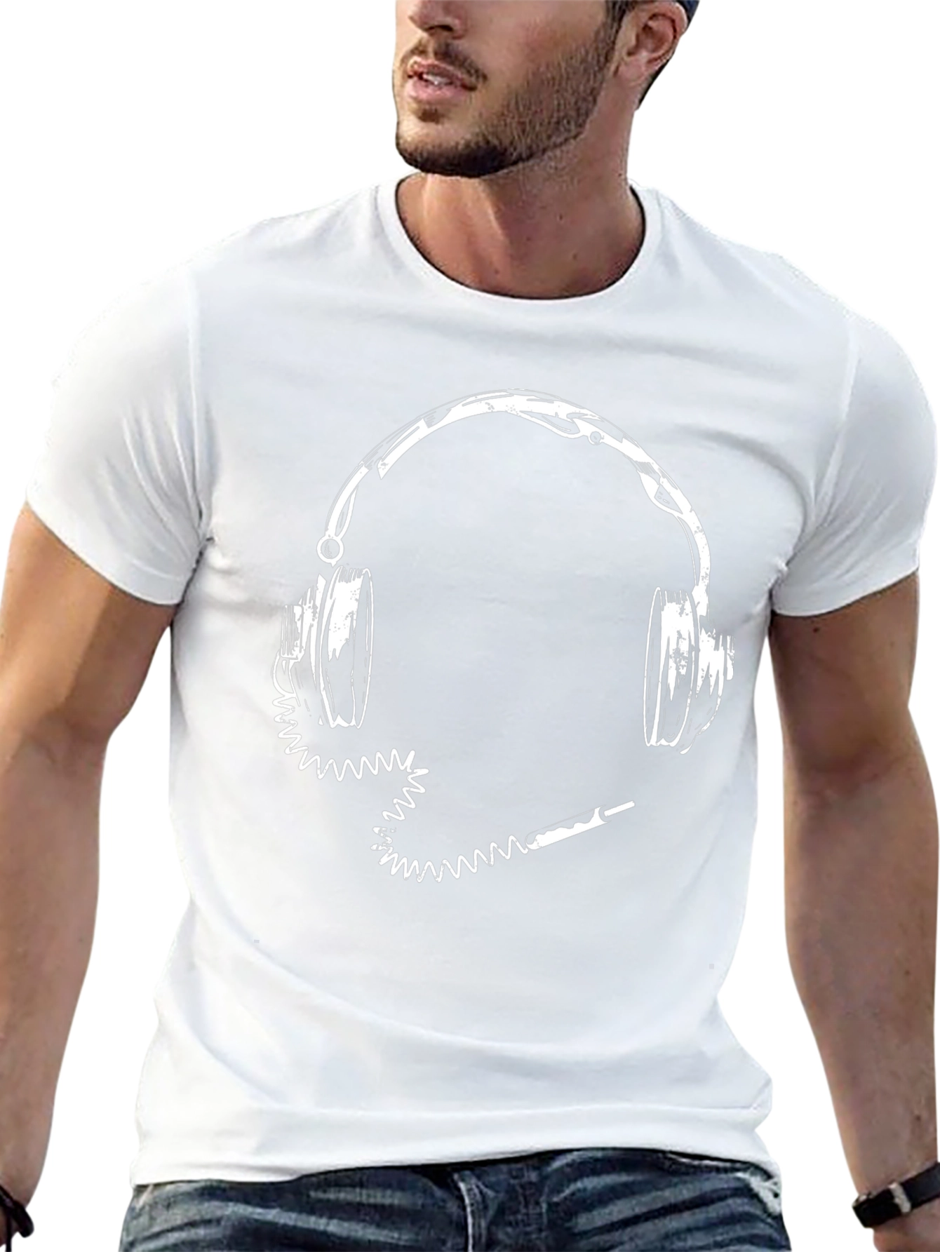 Headphones Graphic Tee - Music Lovers Shirt