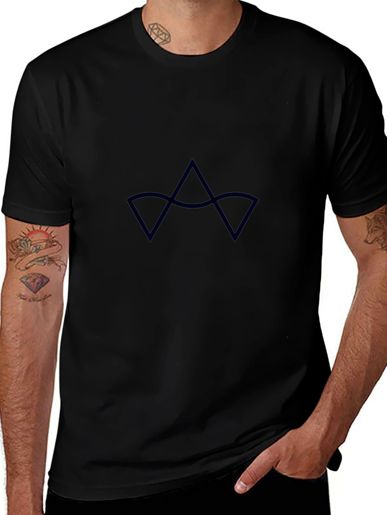 Crown Graphic Tee - Black Crew Neck