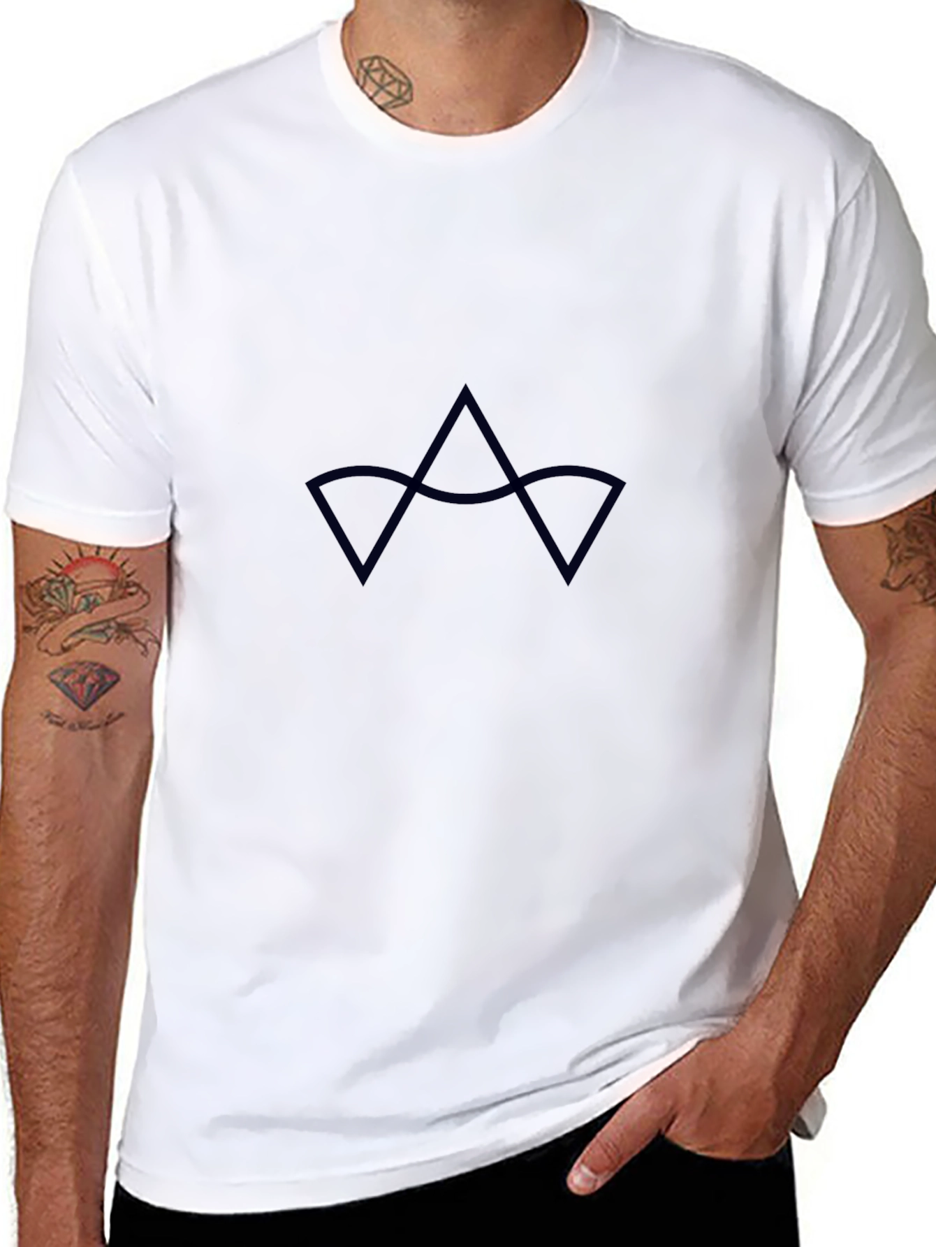 Crown Graphic Tee - Black Crew Neck