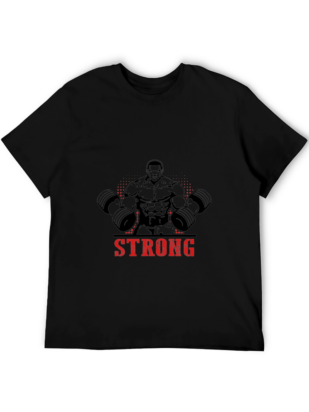 Strong Man Graphic Print Black T-Shirt