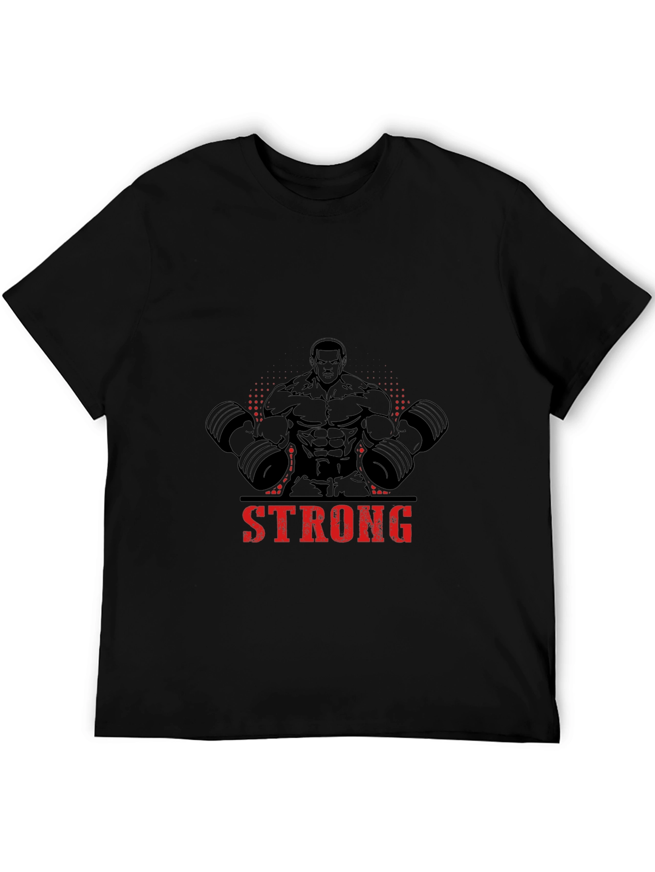 Strong Man Graphic Print Black T-Shirt