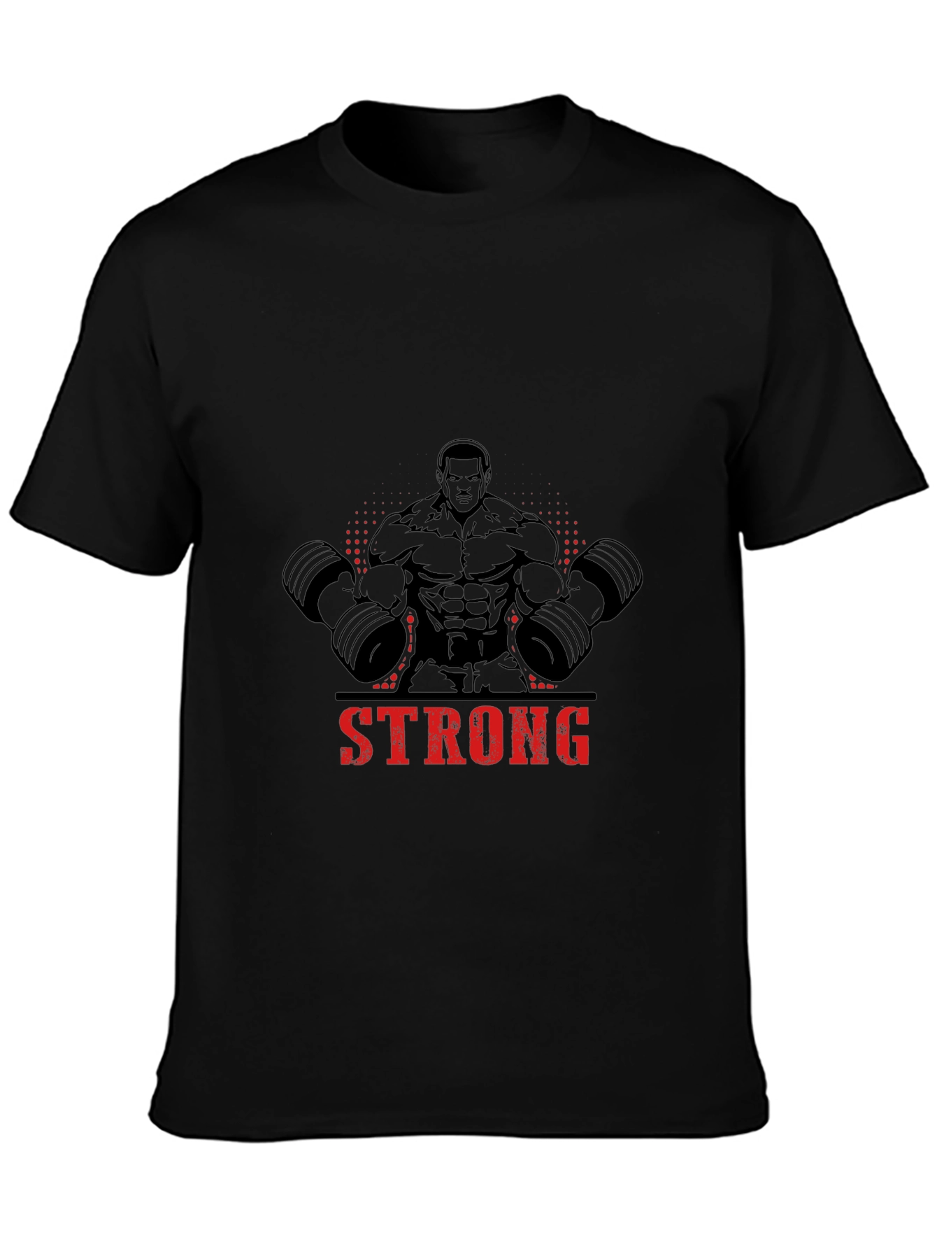 Strong Man Graphic Print Black T-Shirt