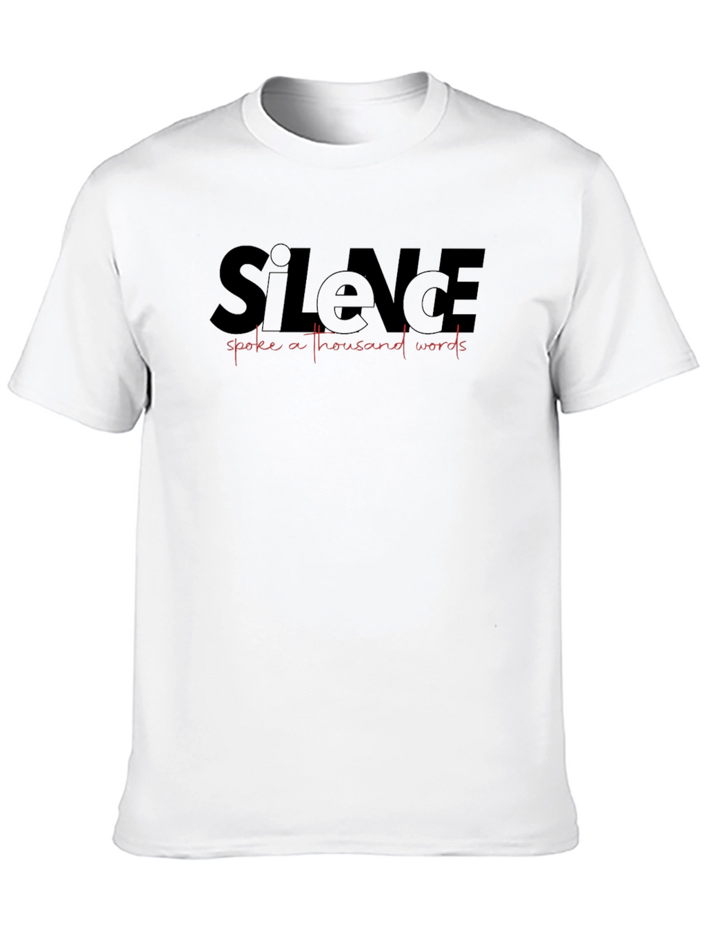 Silence Speaks Mens Black Graphic Tee