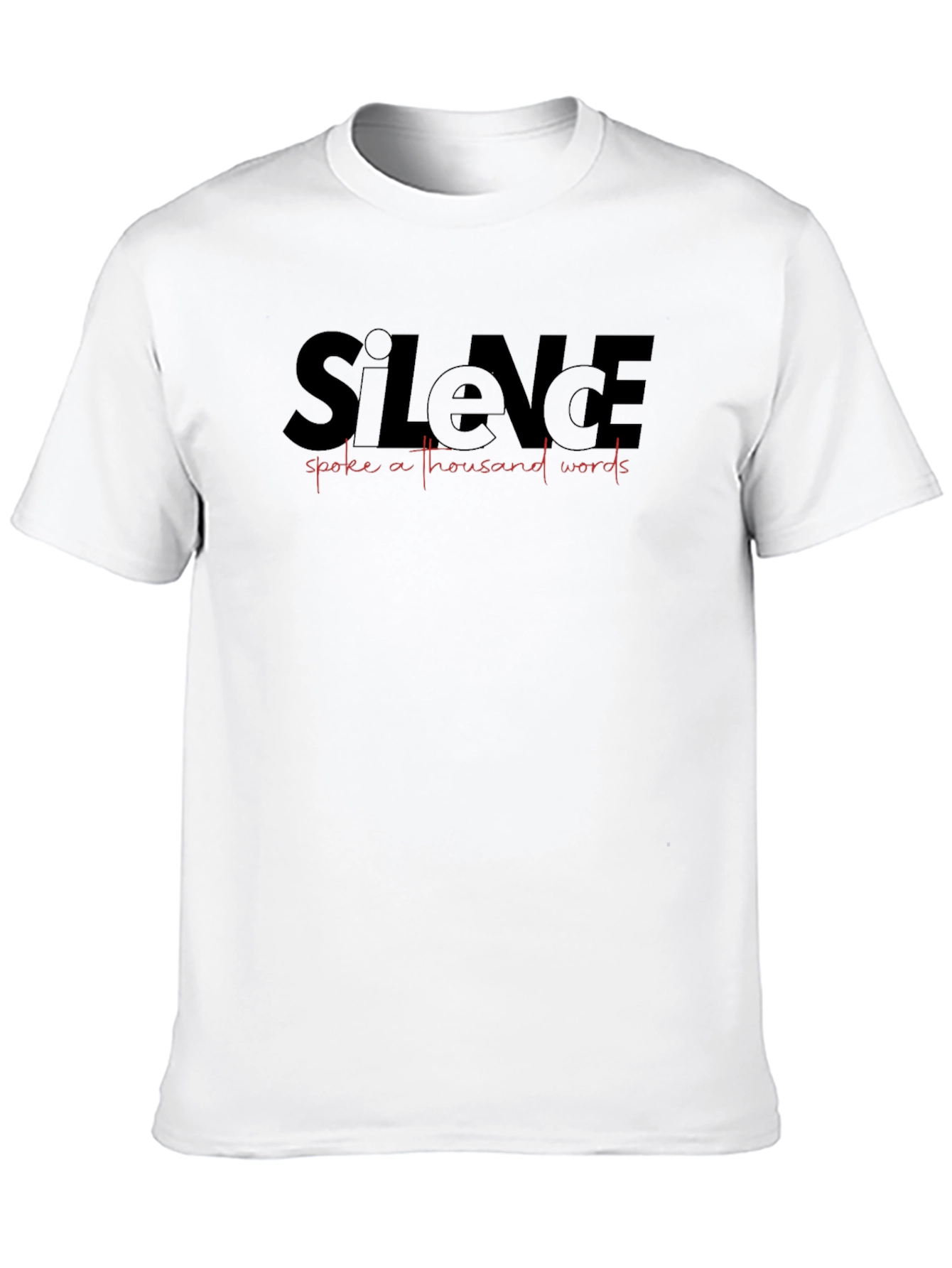 Silence Speaks Mens Black Graphic Tee