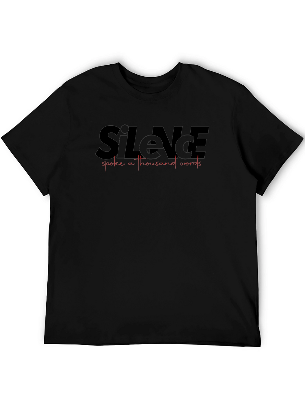 Silence Speaks Mens Black Graphic Tee