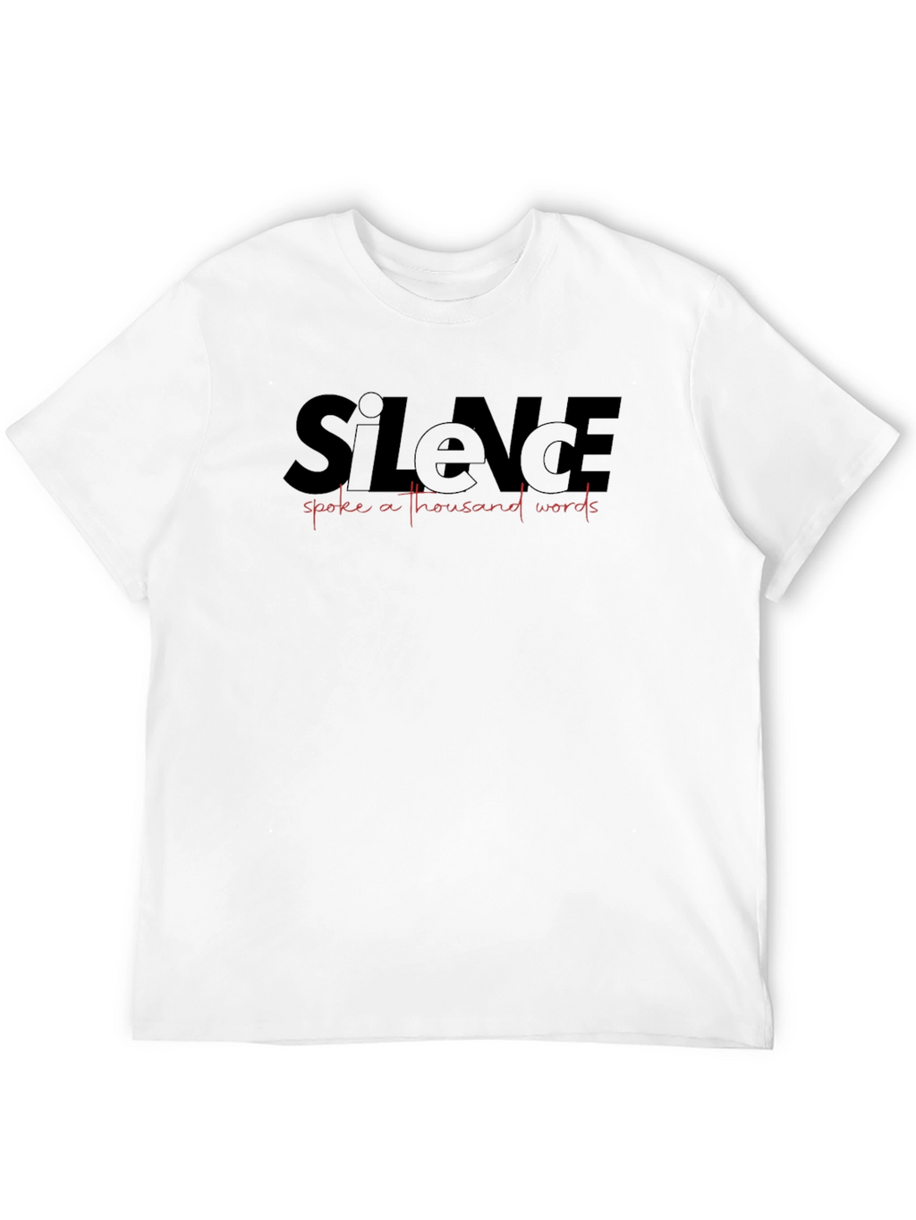 Silence Speaks Mens Black Graphic Tee