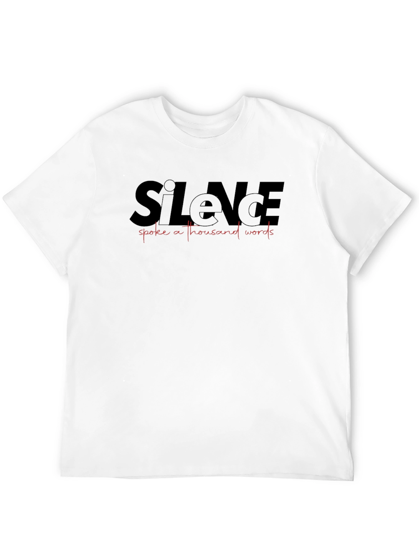 Silence Speaks Mens Black Graphic Tee