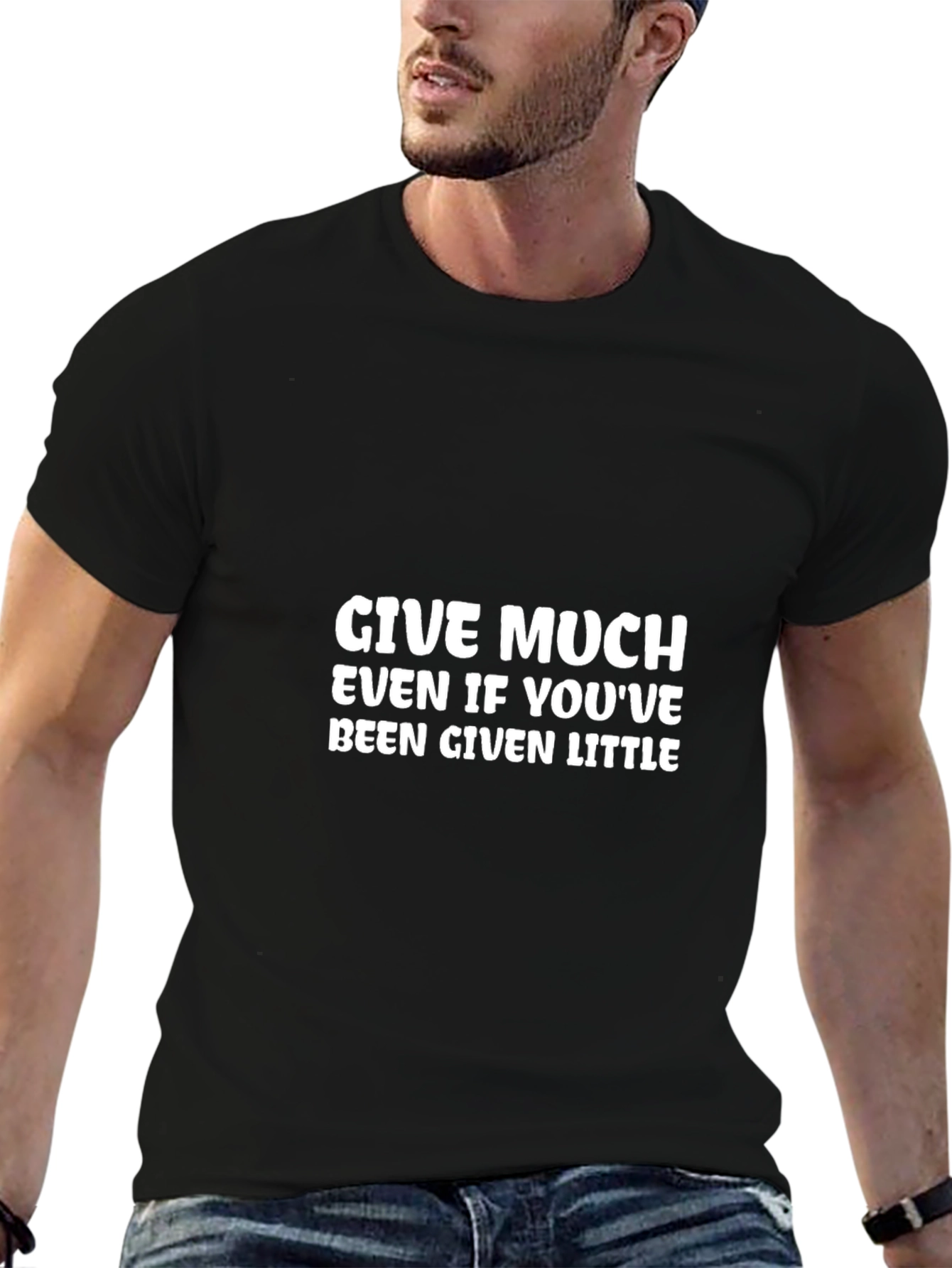 Give Much Graphic Tee - Inspiring Black T-Shirt