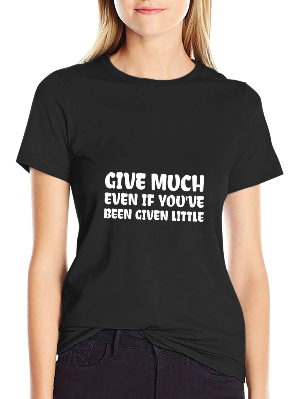 Give Much Graphic Tee - Inspiring Black T-Shirt