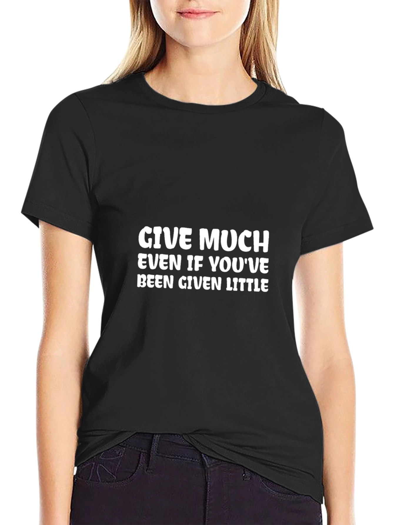 Give Much Graphic Tee - Inspiring Black T-Shirt