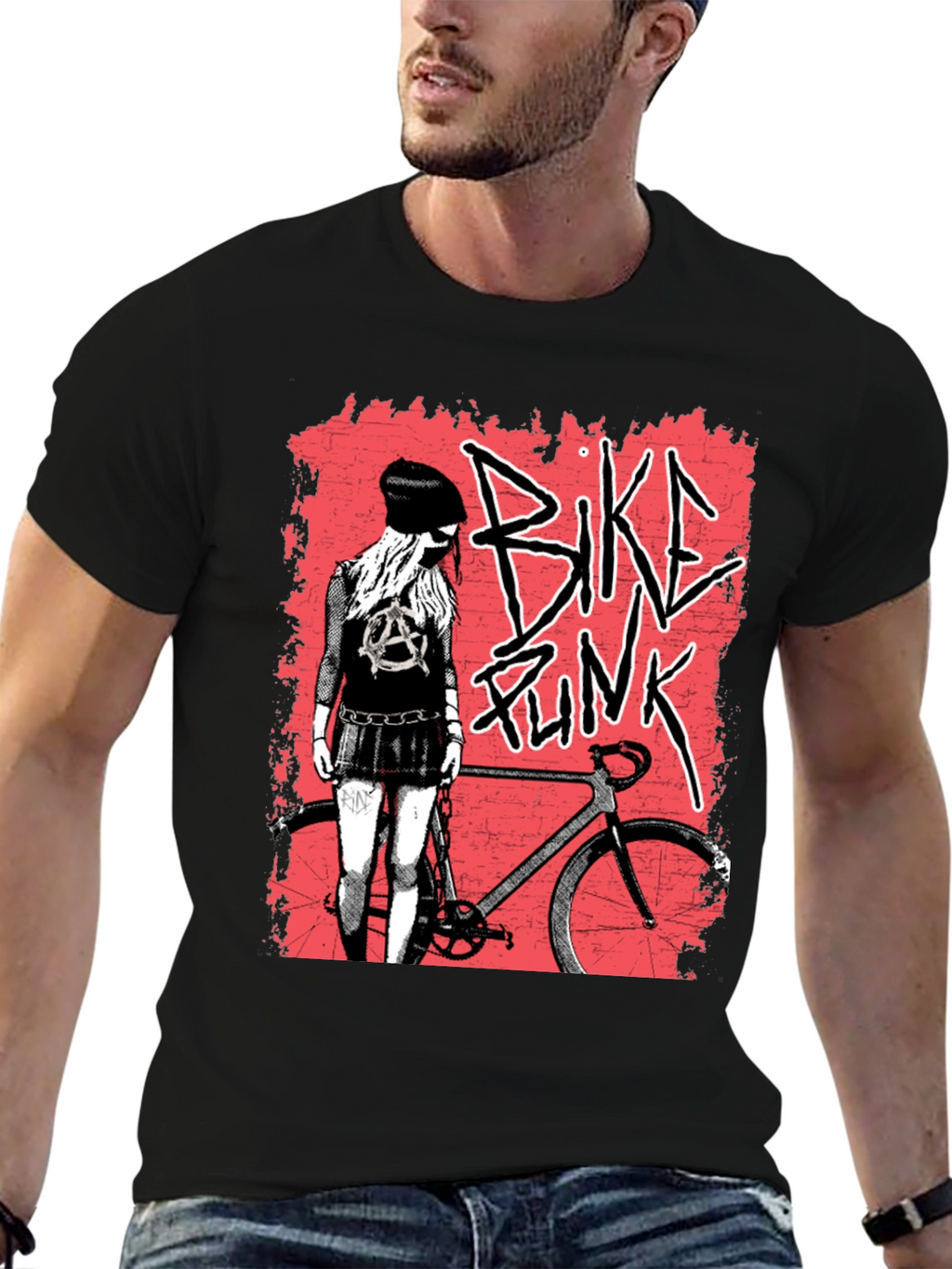 Bike Punk Graphic Tee - Edgy Street Style T-Shirt