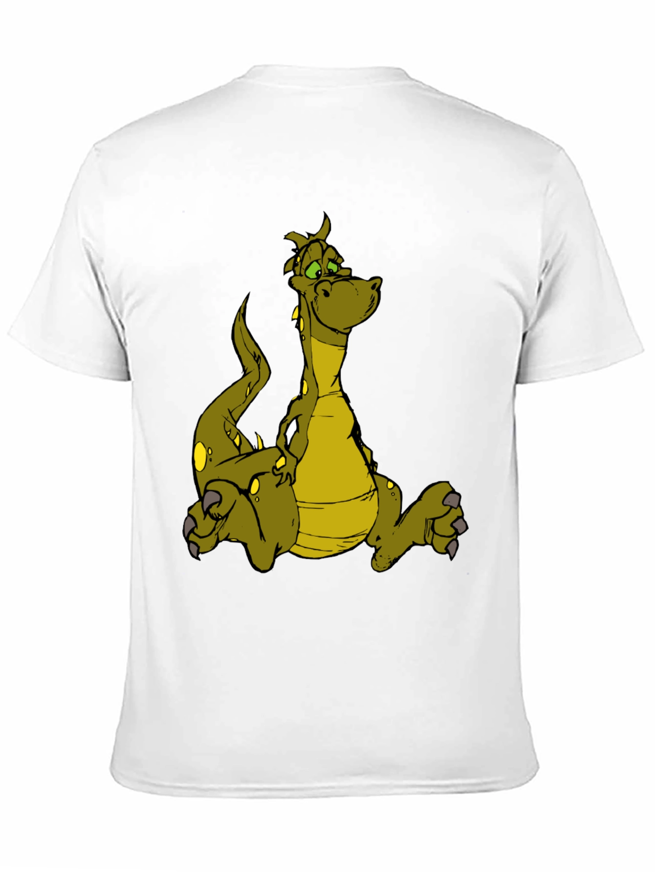Cartoon Dragon Graphic T-Shirt - Black Cotton Tee