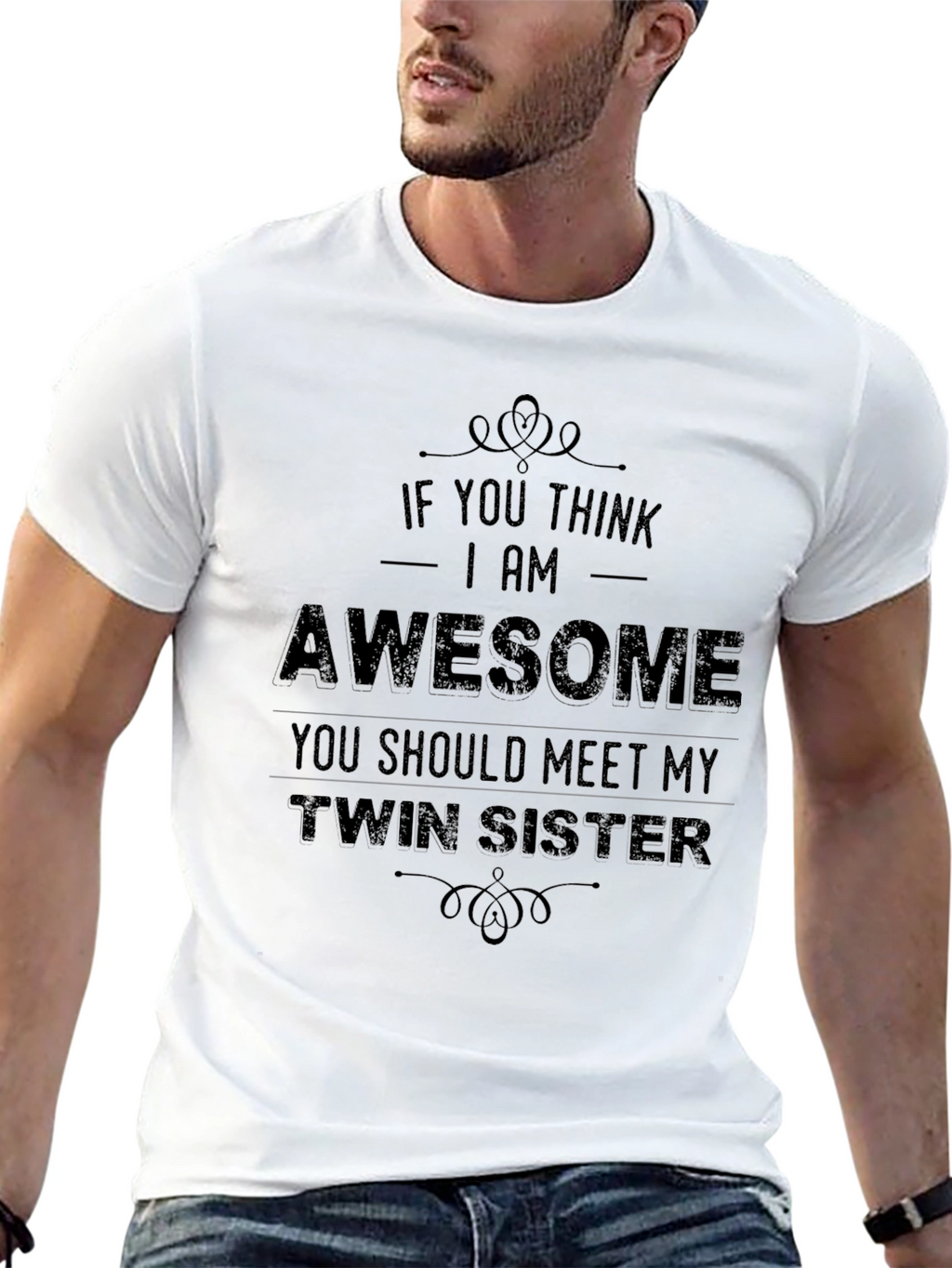 Awesome Twin Sister T-Shirt Funny Novelty Tee