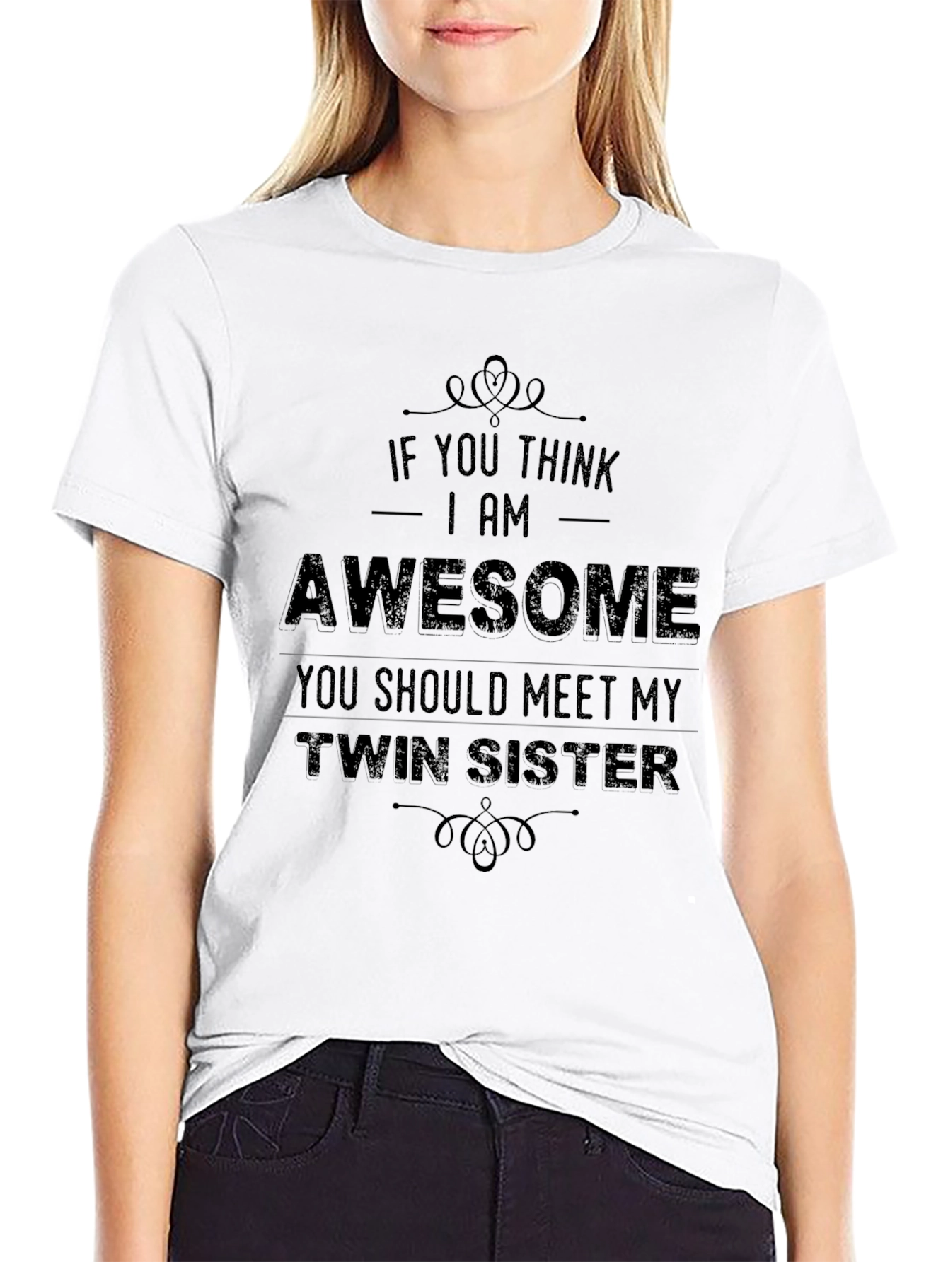 Awesome Twin Sister T-Shirt Funny Novelty Tee