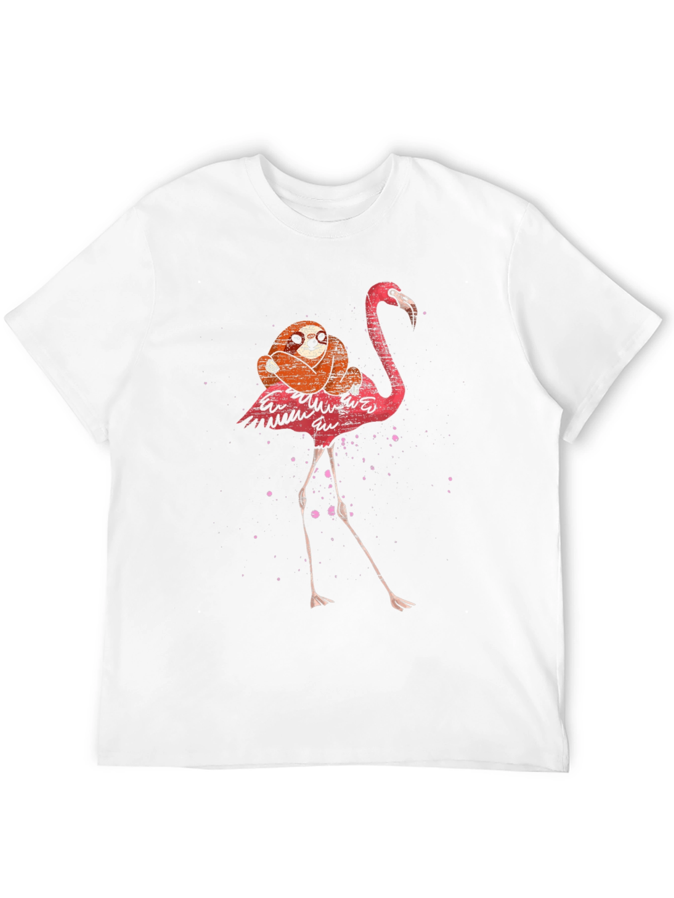 Sloth Riding Flamingo Graphic Tee