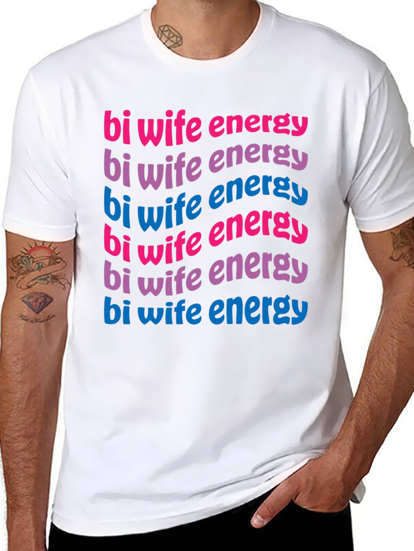 Bi Wife Energy T-Shirt - Black Graphic Tee