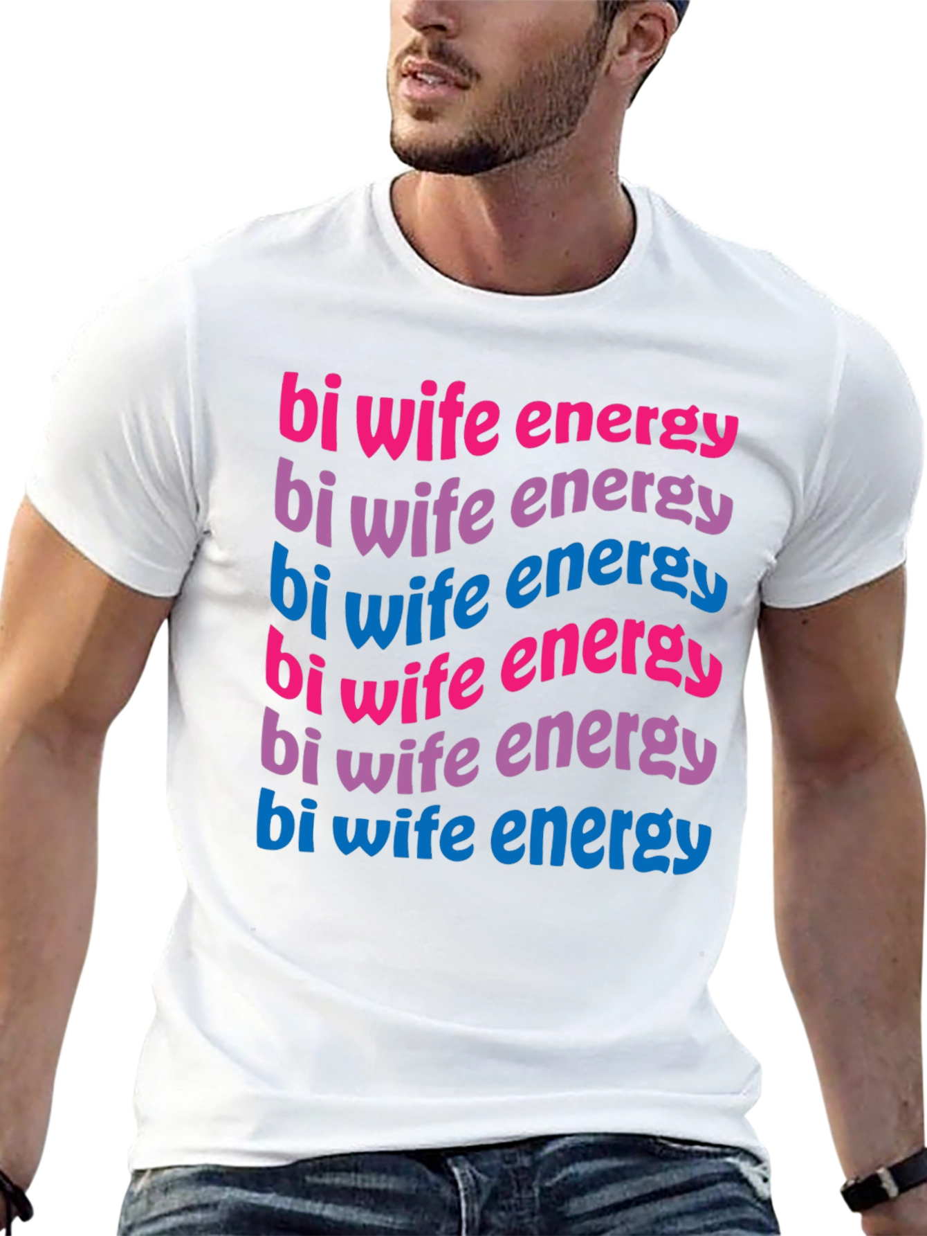 Bi Wife Energy T-Shirt - Black Graphic Tee