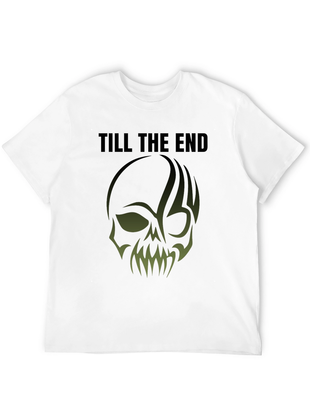 Till The End Skull Graphic Print Mens Black T-Shirt