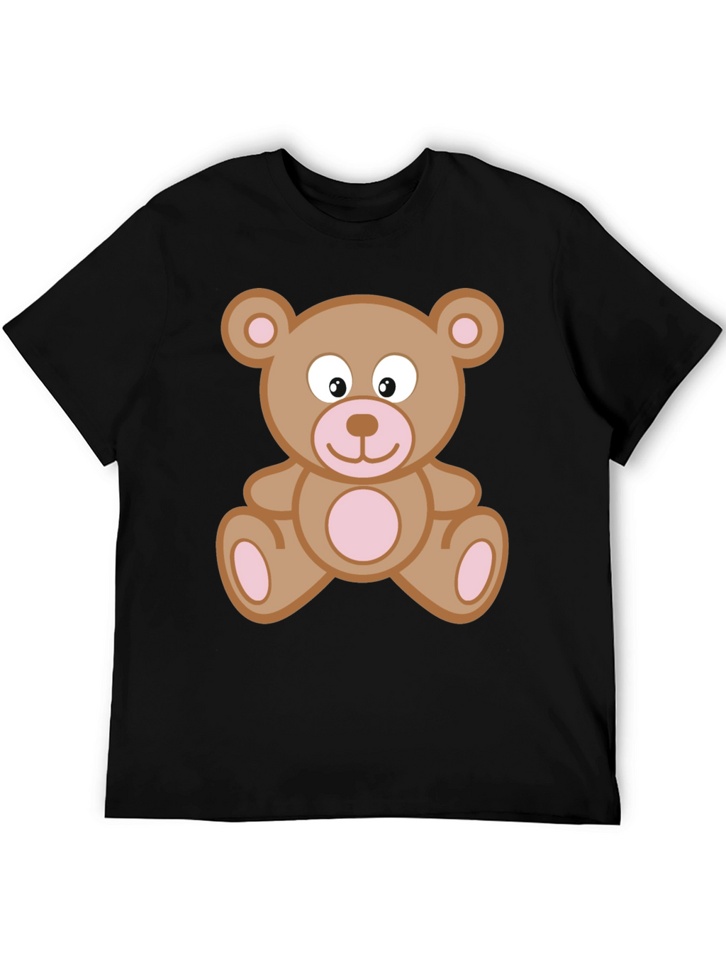 Cute Teddy Bear Graphic T-Shirt - Black Cotton Tee
