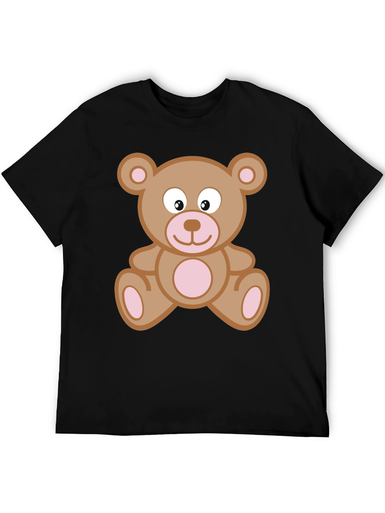 Cute Teddy Bear Graphic T-Shirt - Black Cotton Tee