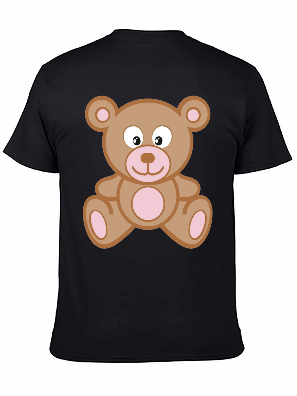 Cute Teddy Bear Graphic T-Shirt - Black Cotton Tee