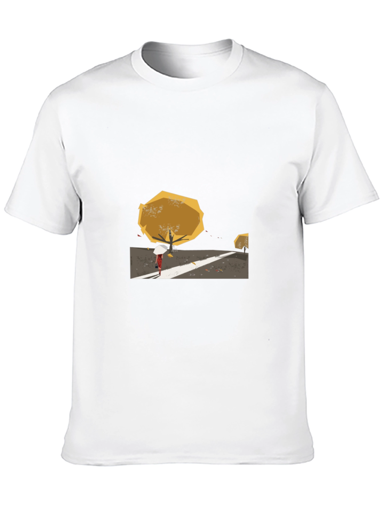Autumn Scene Graphic Black T-Shirt