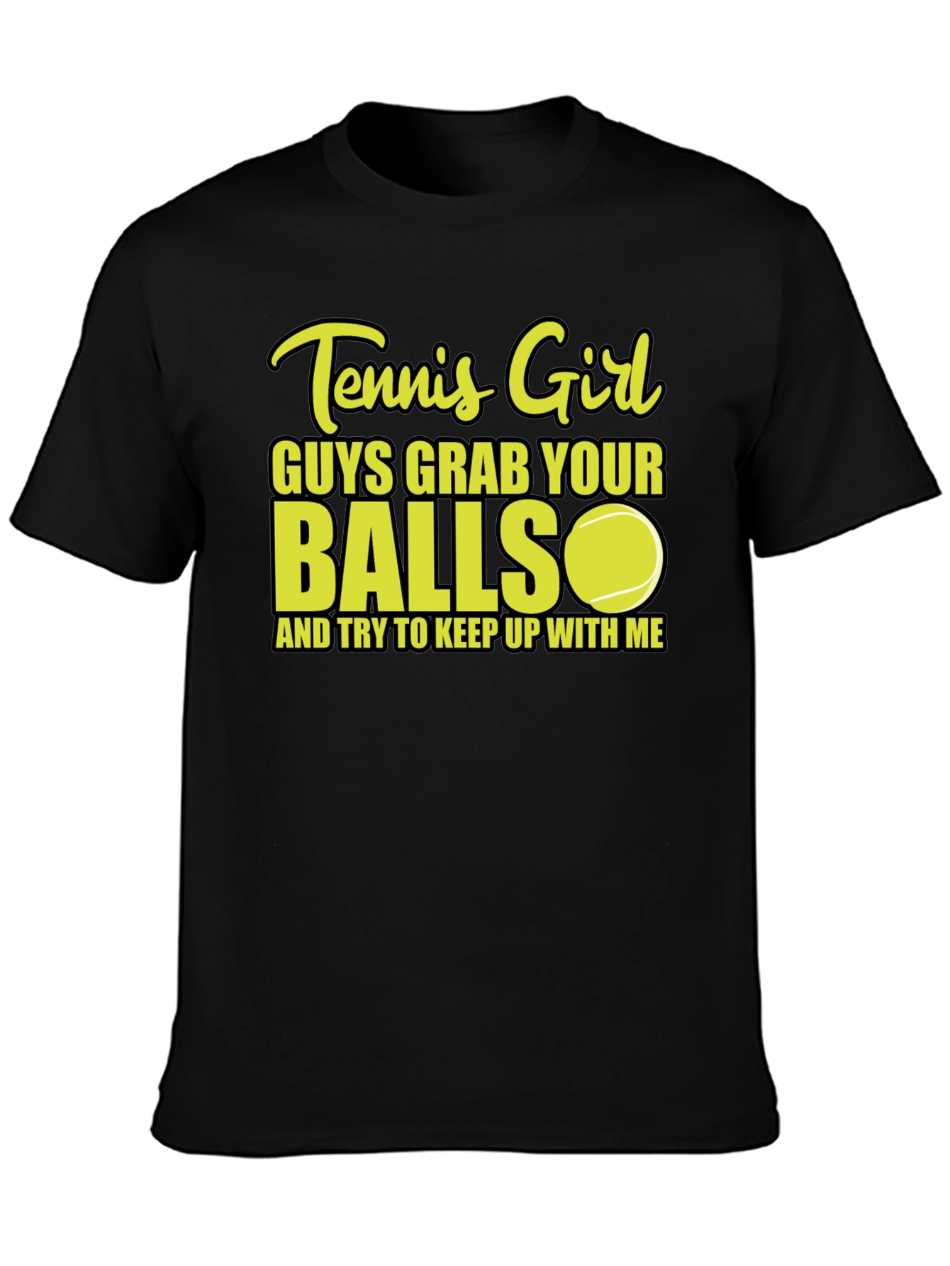 Tennis Girl Balls Graphic T-Shirt