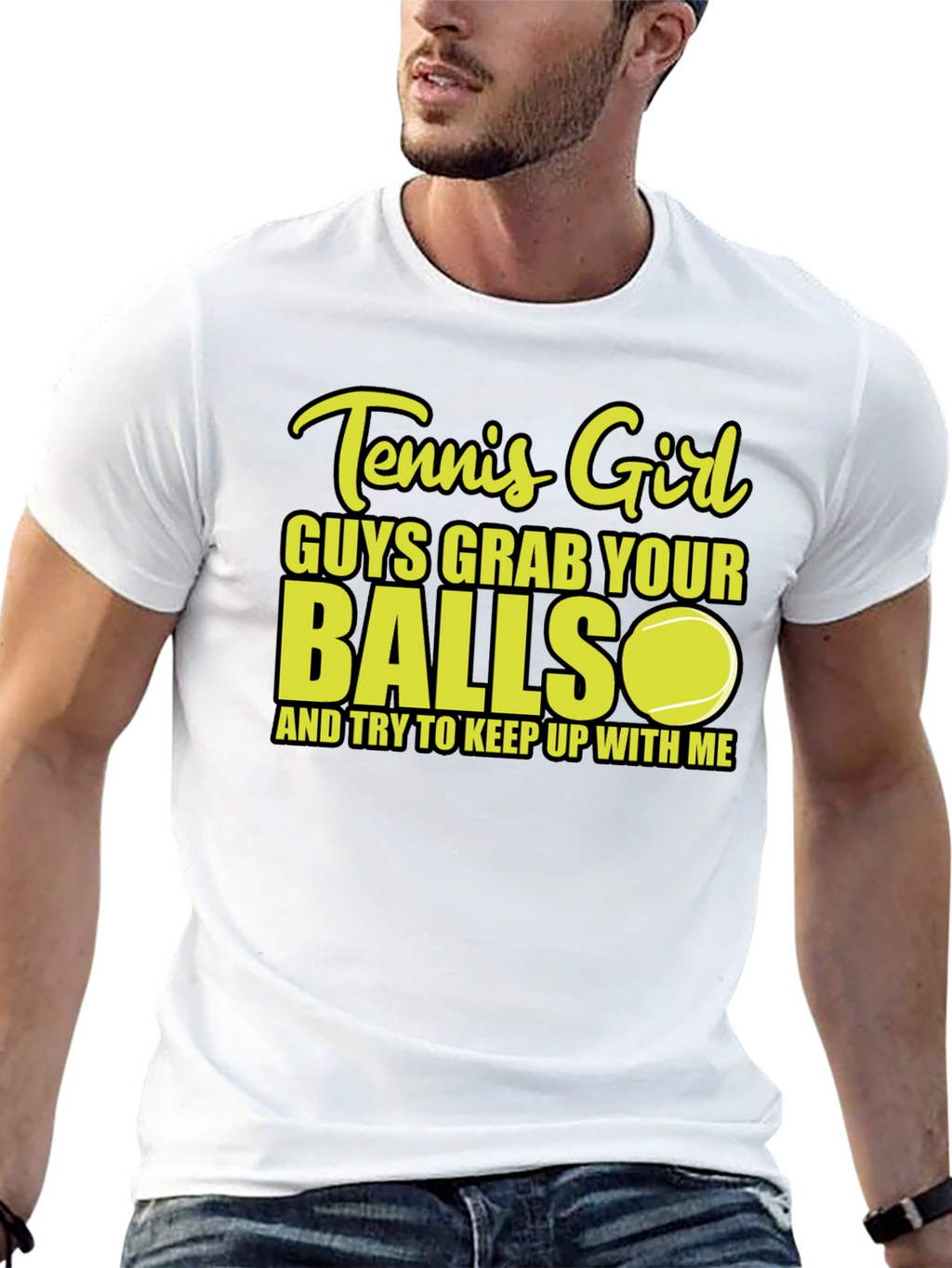 Tennis Girl Balls Graphic T-Shirt