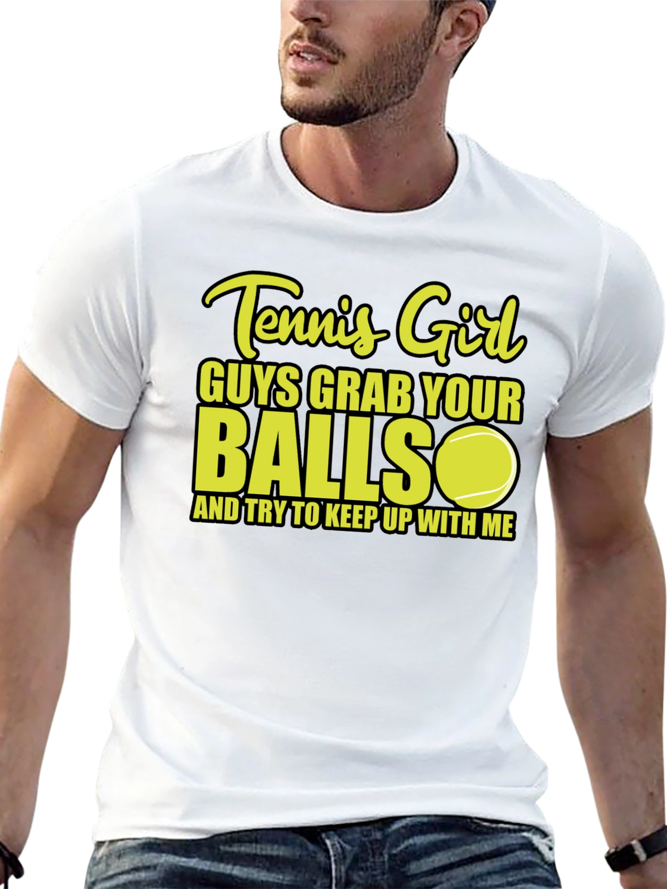 Tennis Girl Balls Graphic T-Shirt