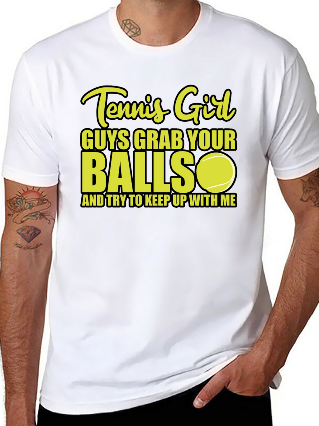 Tennis Girl Balls Graphic T-Shirt