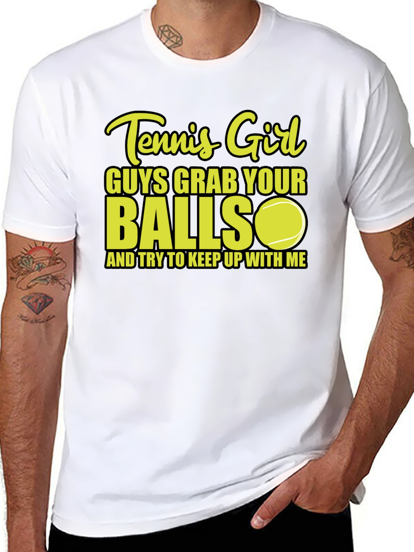 Tennis Girl Balls Graphic T-Shirt