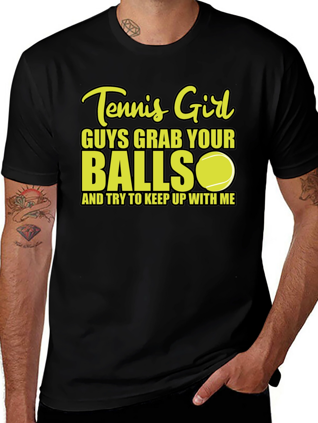 Tennis Girl Balls Graphic T-Shirt