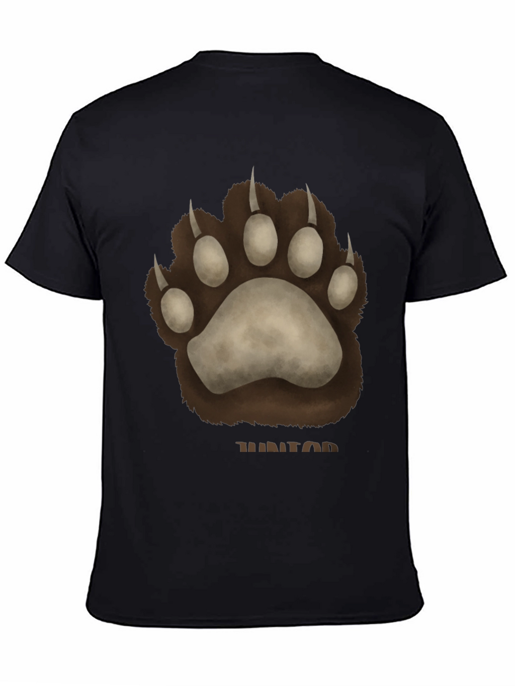 Bear Paw Print Graphic T-Shirt - Casual Wear