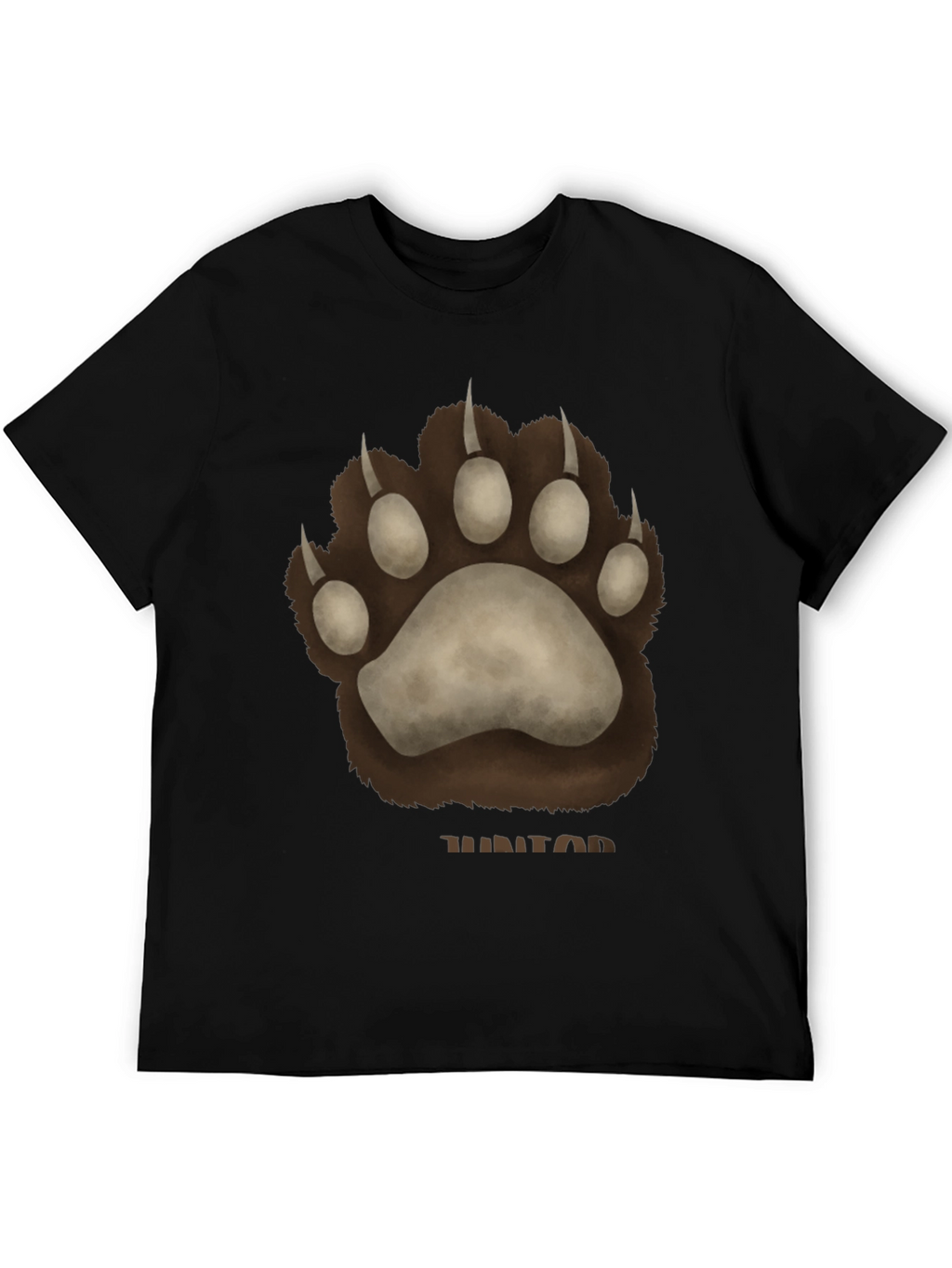 Bear Paw Print Graphic T-Shirt - Casual Wear