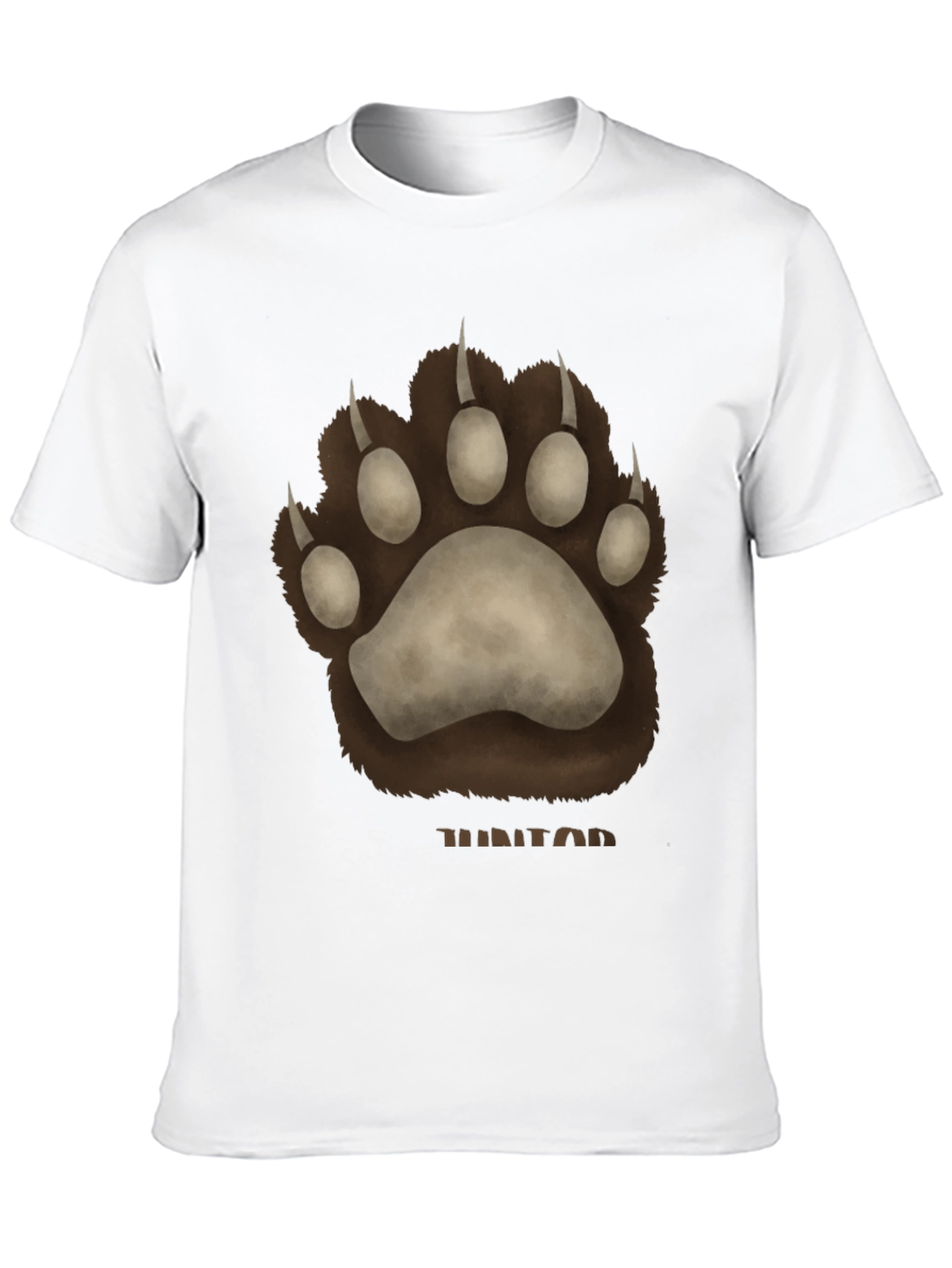 Bear Paw Print Graphic T-Shirt - Casual Wear