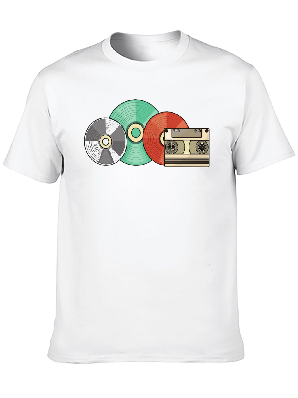 Retro Music Lover T-Shirt - Vinyl Cassette Design