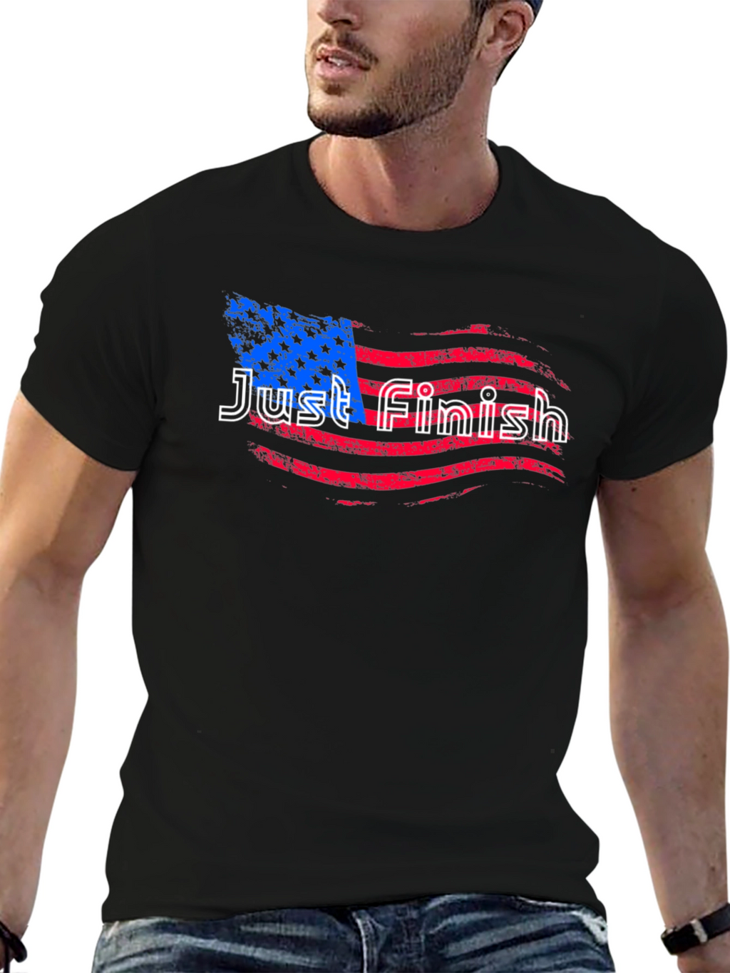 Just Finish Flag T-Shirt - Patriotic Tee