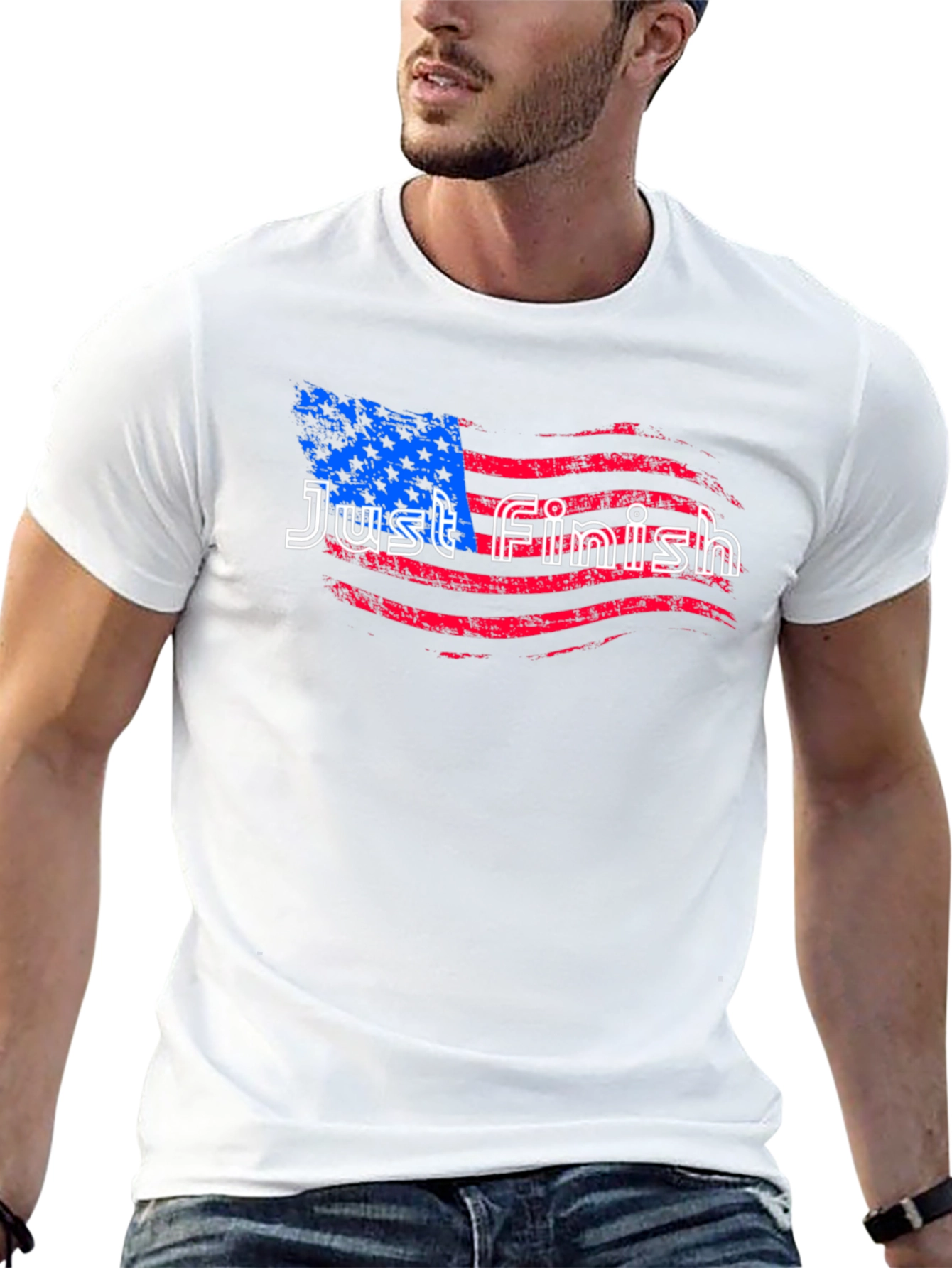 Just Finish Flag T-Shirt - Patriotic Tee