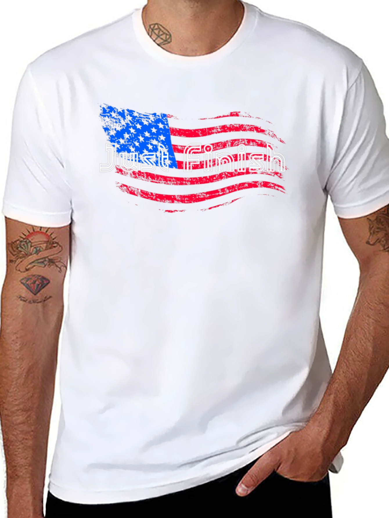 Just Finish Flag T-Shirt - Patriotic Tee